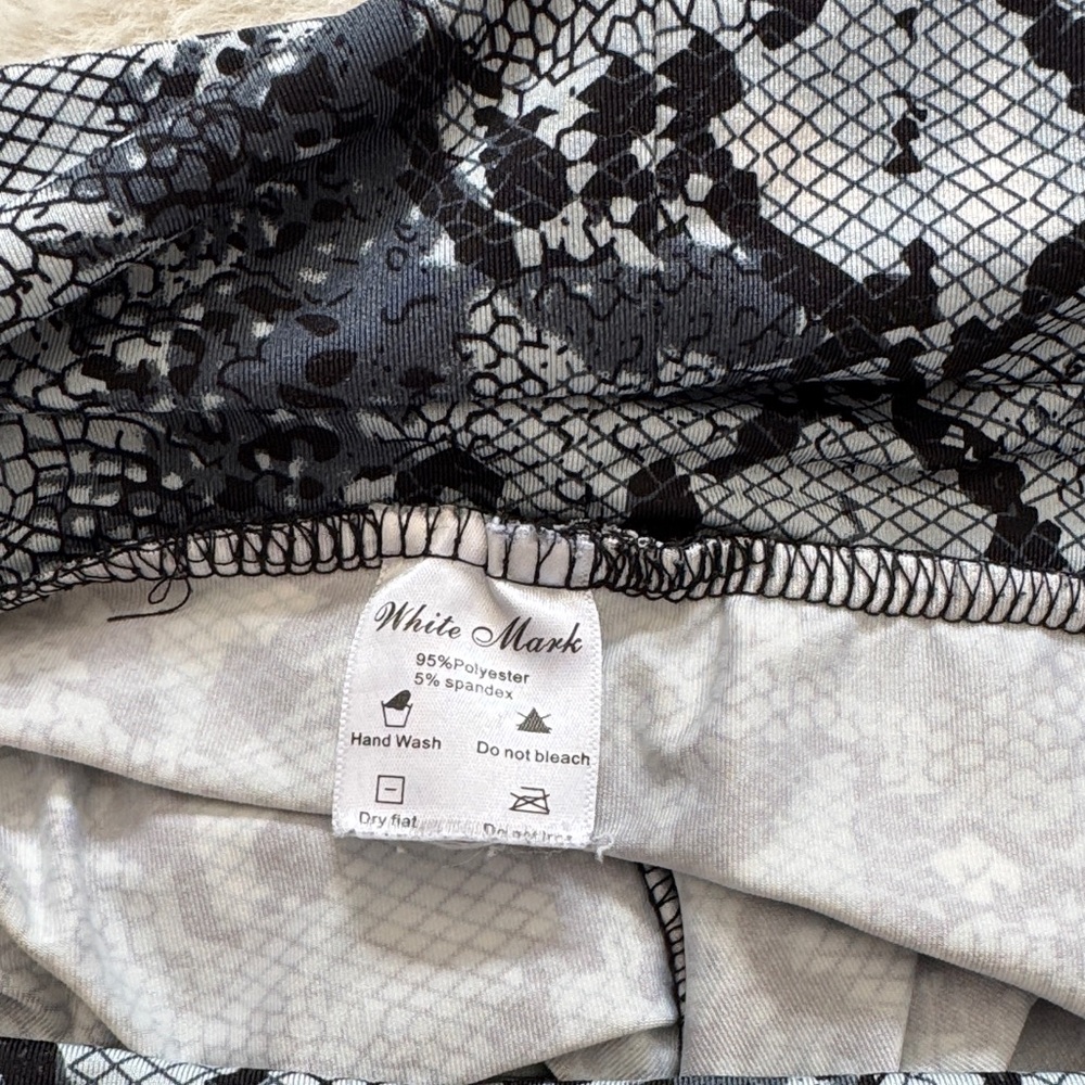 White Mark Black and Gray Animal Print Tank